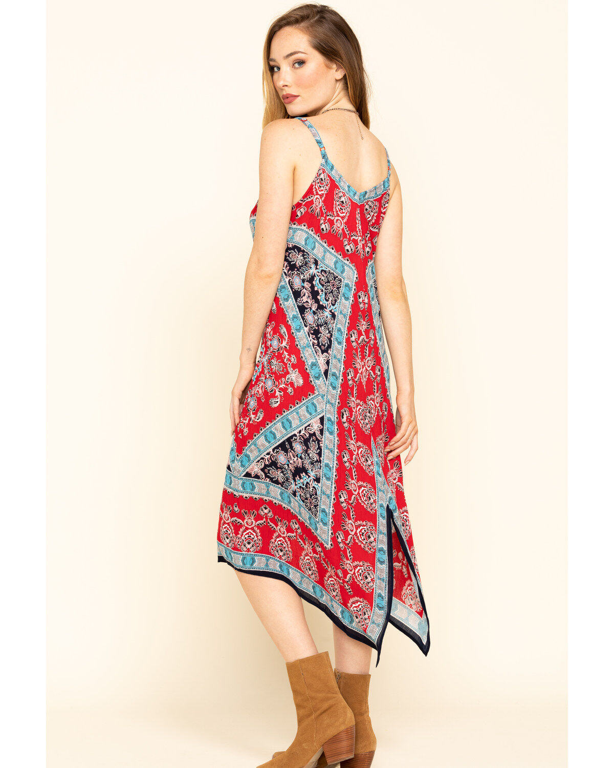 Image #2 - Bila Women's Border Print Hanky Hem Slip Dress, , hi-res