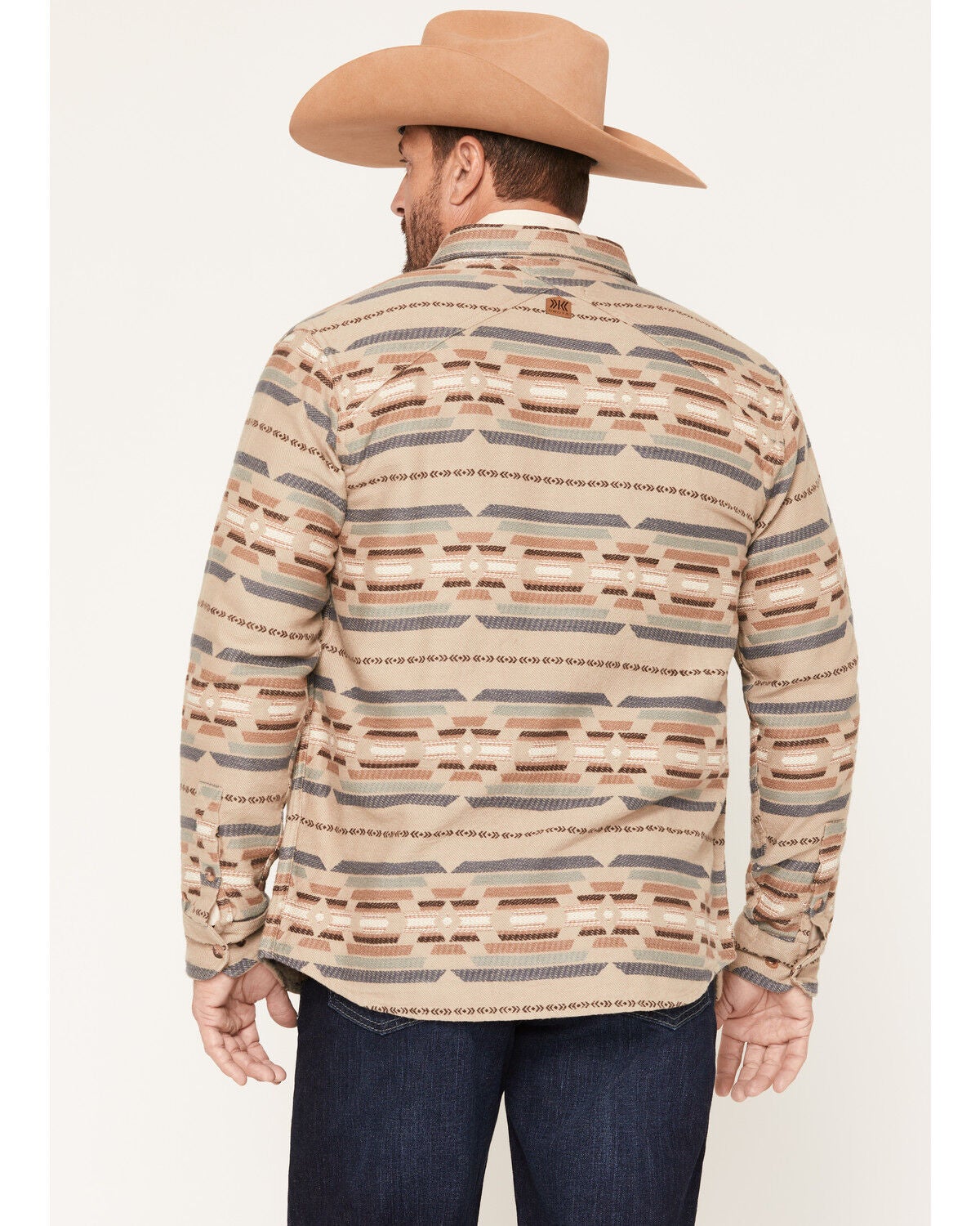Image #4 - Dakota Grizzly Men's Harrison Jacquard Long Sleeve Button-Down Flannel Shirt, Sand, hi-res