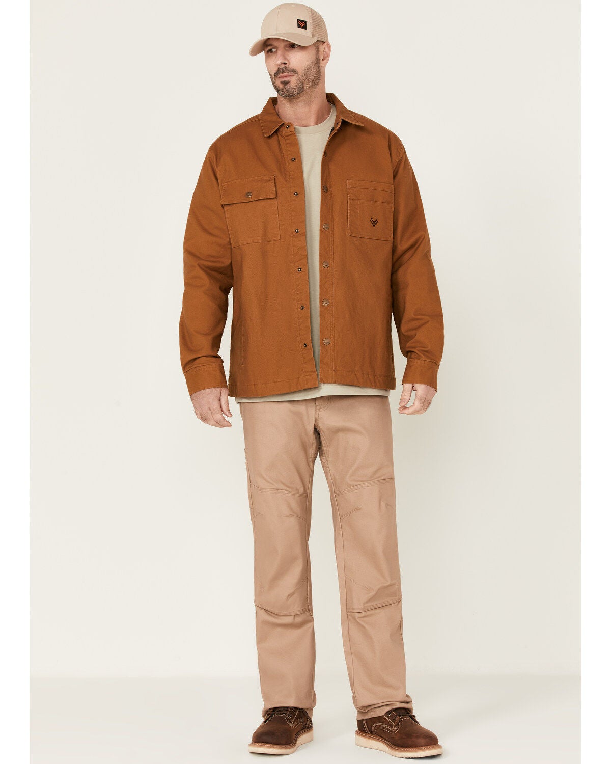 Image #3 - Hawx Men's Ellis Weathered Duck CPO Snap Work Shirt Jacket, , hi-res