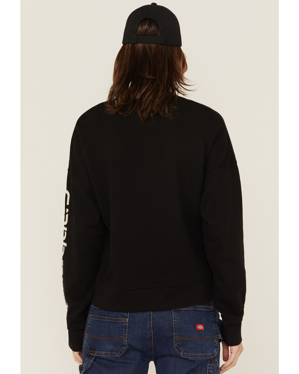 Image #4 - Carhartt Women's TENCEL™ Fiber Series Loose Fit Long Sleeve Graphic Sweatshirt, Black, hi-res