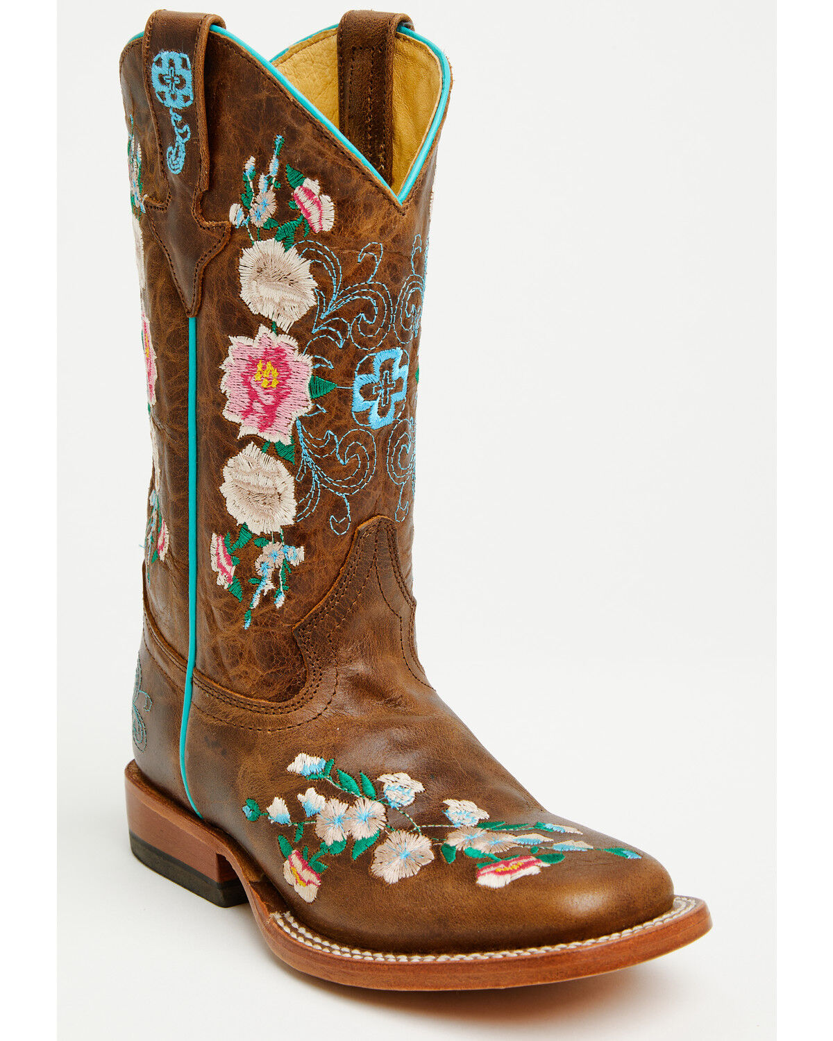 Image #1 - Macie Bean Little Girls' Honey Bunch Western Boots - Square Toe, Tan, hi-res