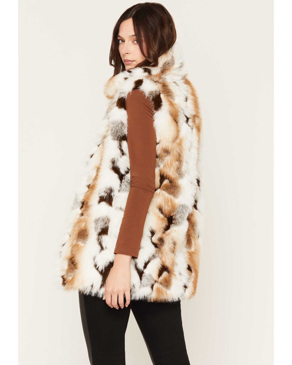 Image #4 - Azalea Wang Women's Boot Barn Exclusive Maureen Faux Fur Striped Vest, Multi, hi-res