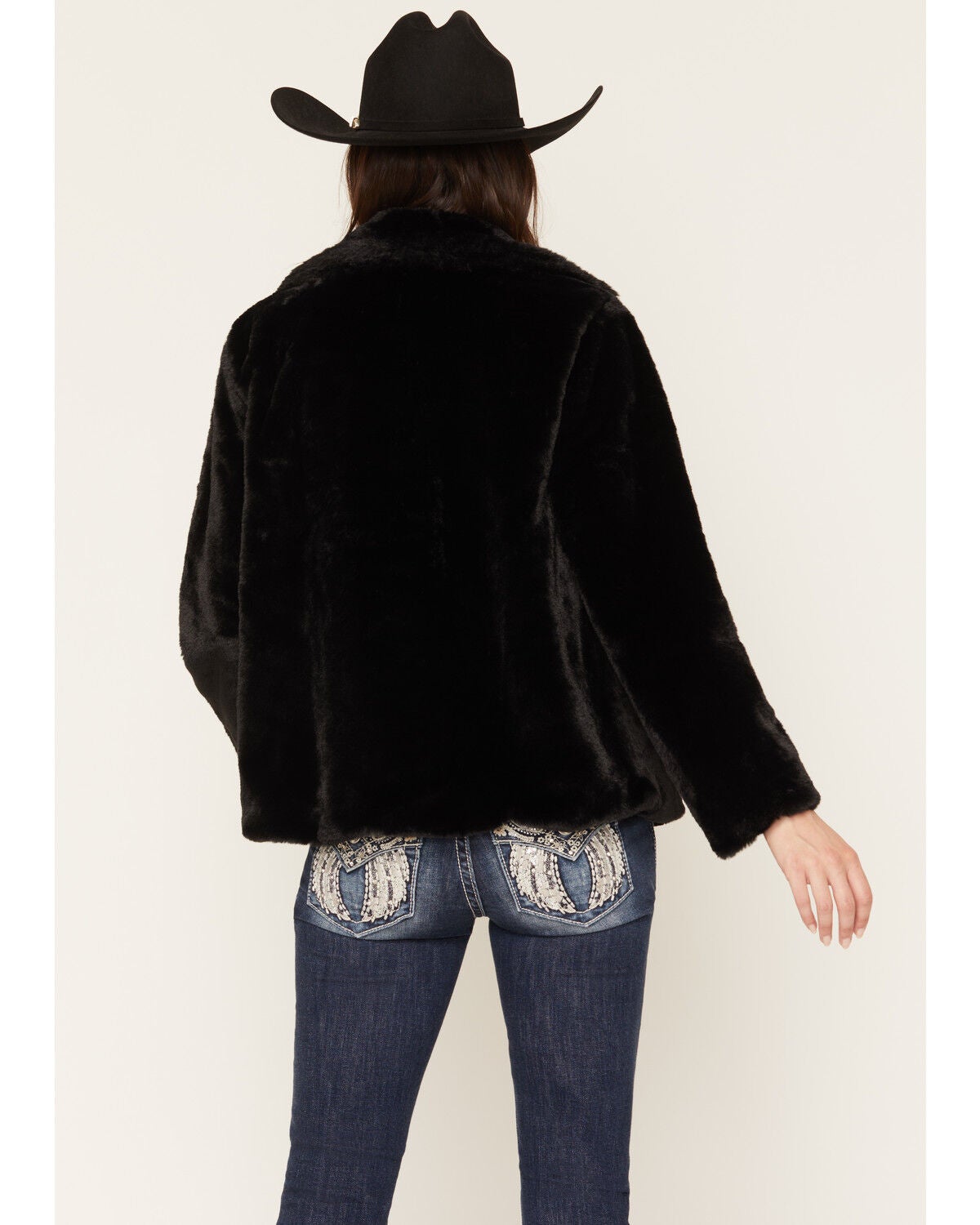 Image #4 - Becca Women's Faux Fur Moto Jacket, Black, hi-res