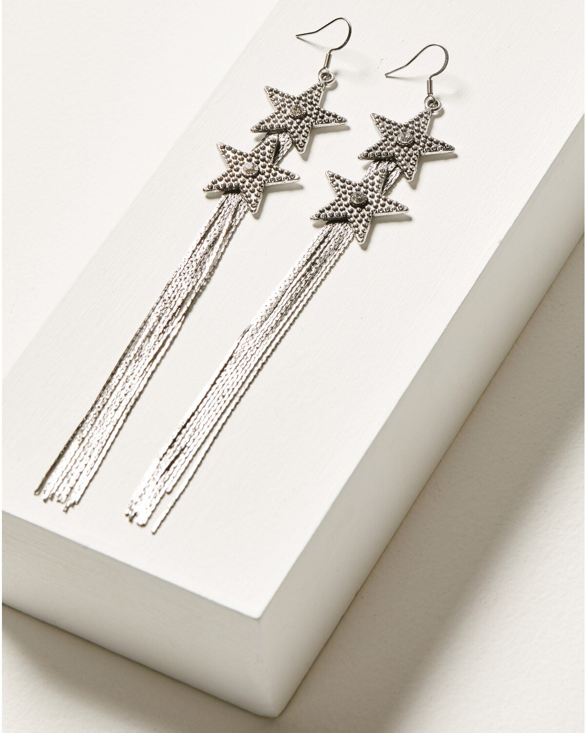 Idyllwind Women's Star Fringe Skyline Earrings, Silver, hi-res