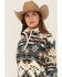 Image #2 - Wrangler Retro Women's Southwestern Print Sherpa Zip Pullover, Blue, hi-res