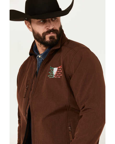 Image #2 - Cowboy Hardware Men's Viva Mexico Skull Softshell Jacket , Rust Copper, hi-res