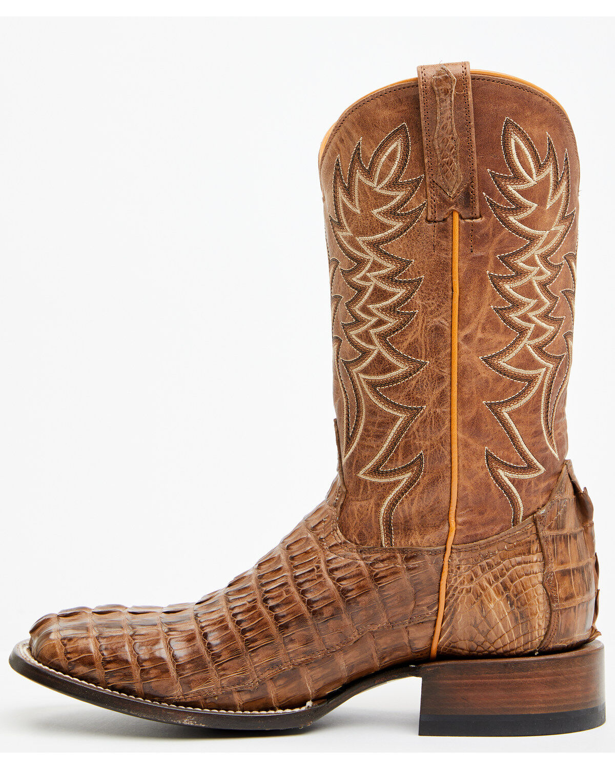 Image #3 - Cody James Men's Exotic Caiman Tail Western Boots - Broad Square Toe, Brown, hi-res
