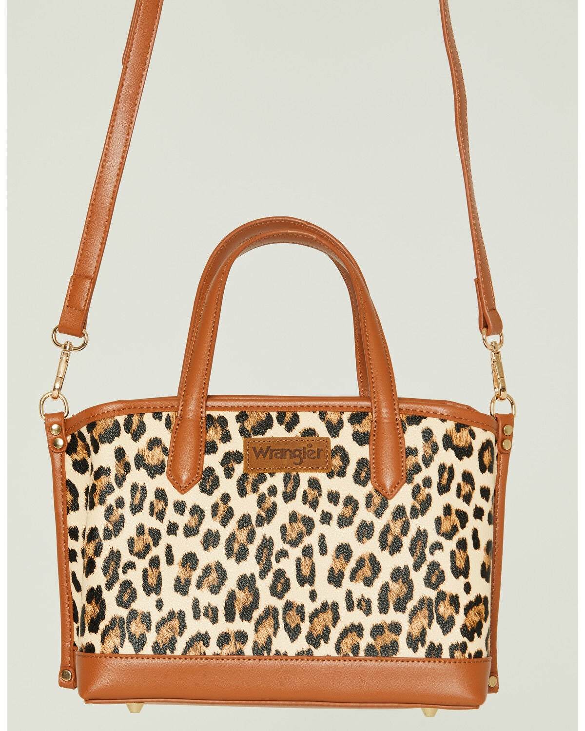 Image #2 - Wrangler Women's Boot Barn Exclusive Leopard Print Handbag, Brown, hi-res