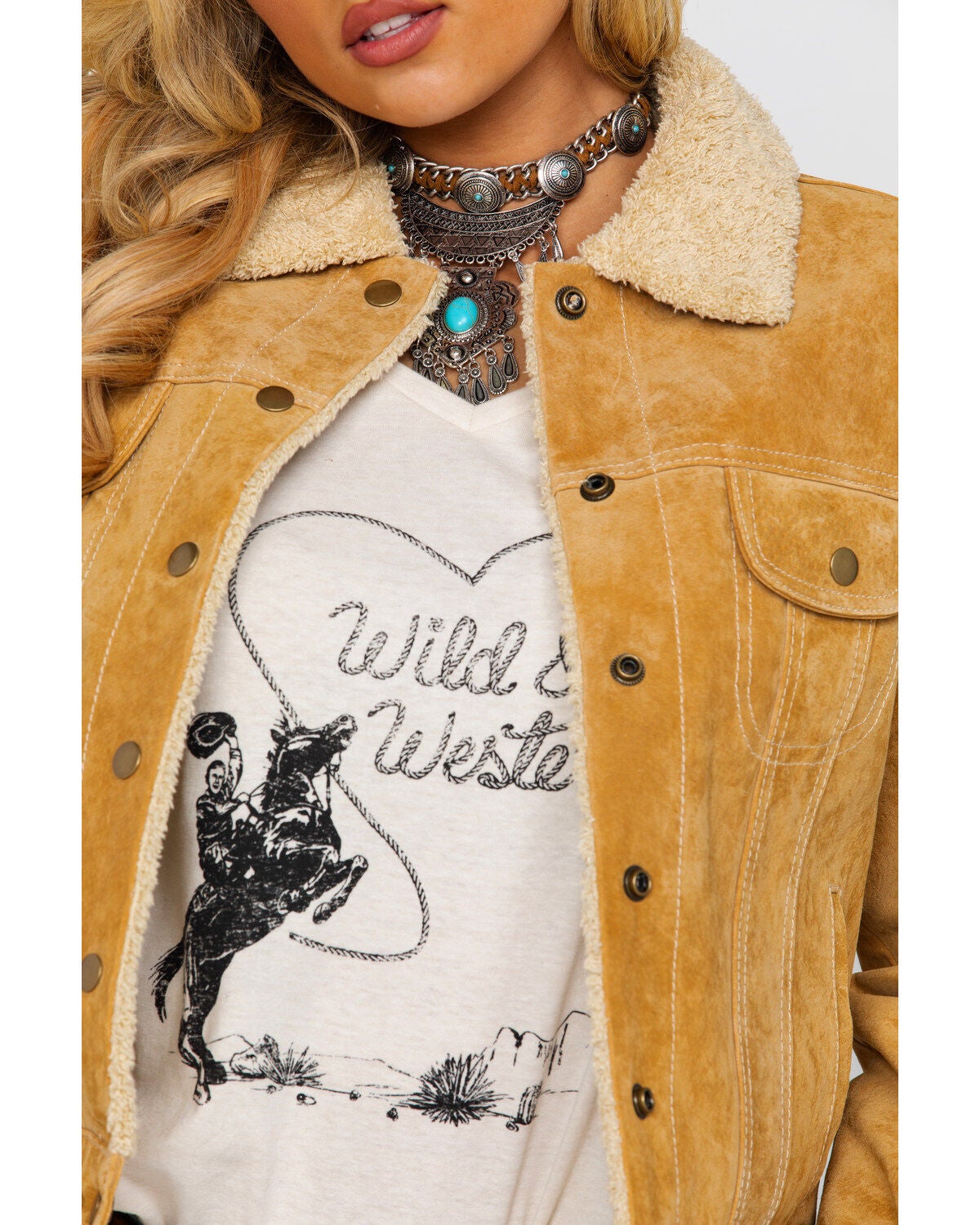 faux shearling jean jacket