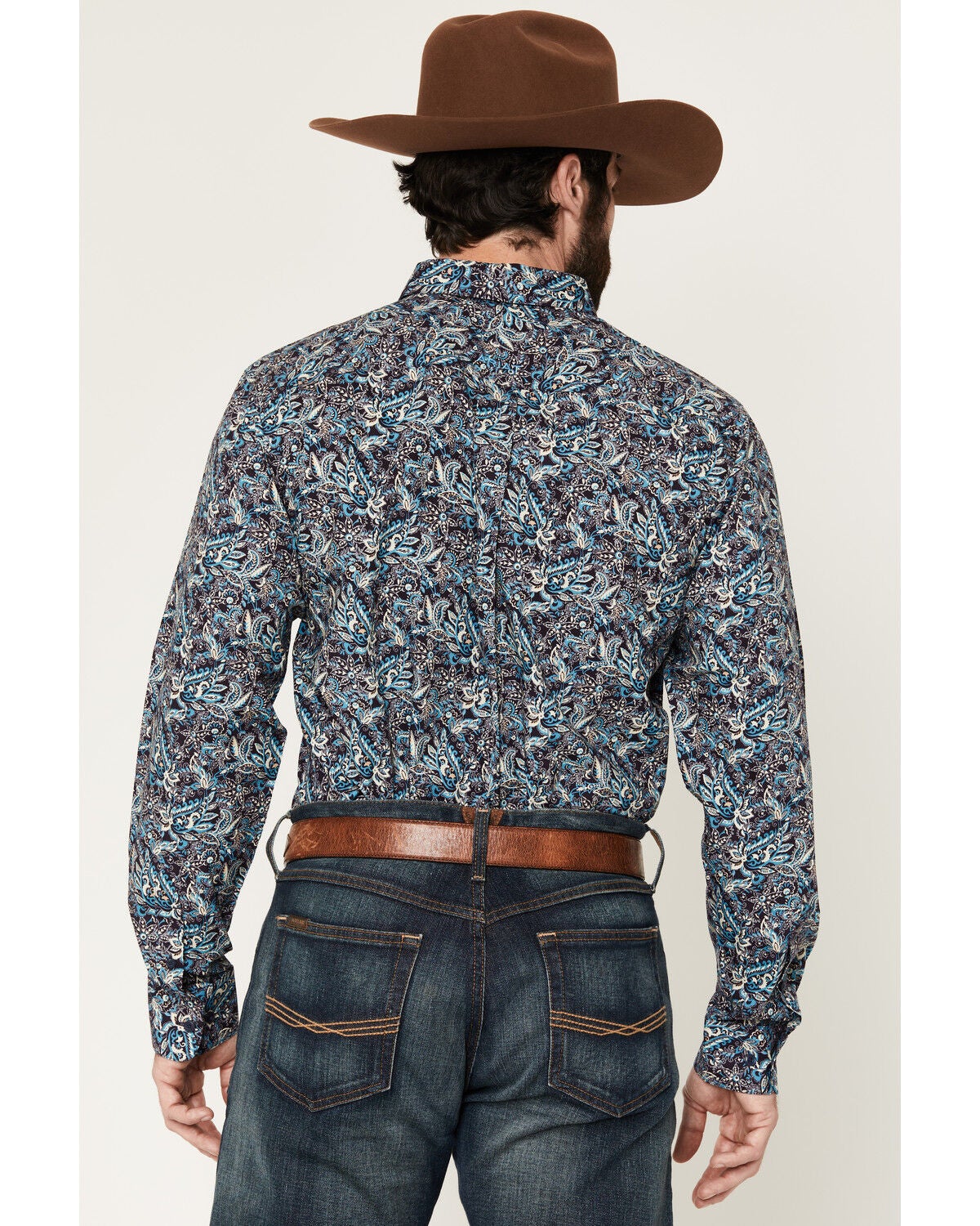 Image #4 - Ariat Men's Clem Paisley Print Long Sleeve Button-Down Western Shirt, Purple, hi-res