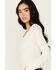 Image #2 - Fornia Women's Jacquard Long Sleeve Knit Top , Ivory, hi-res