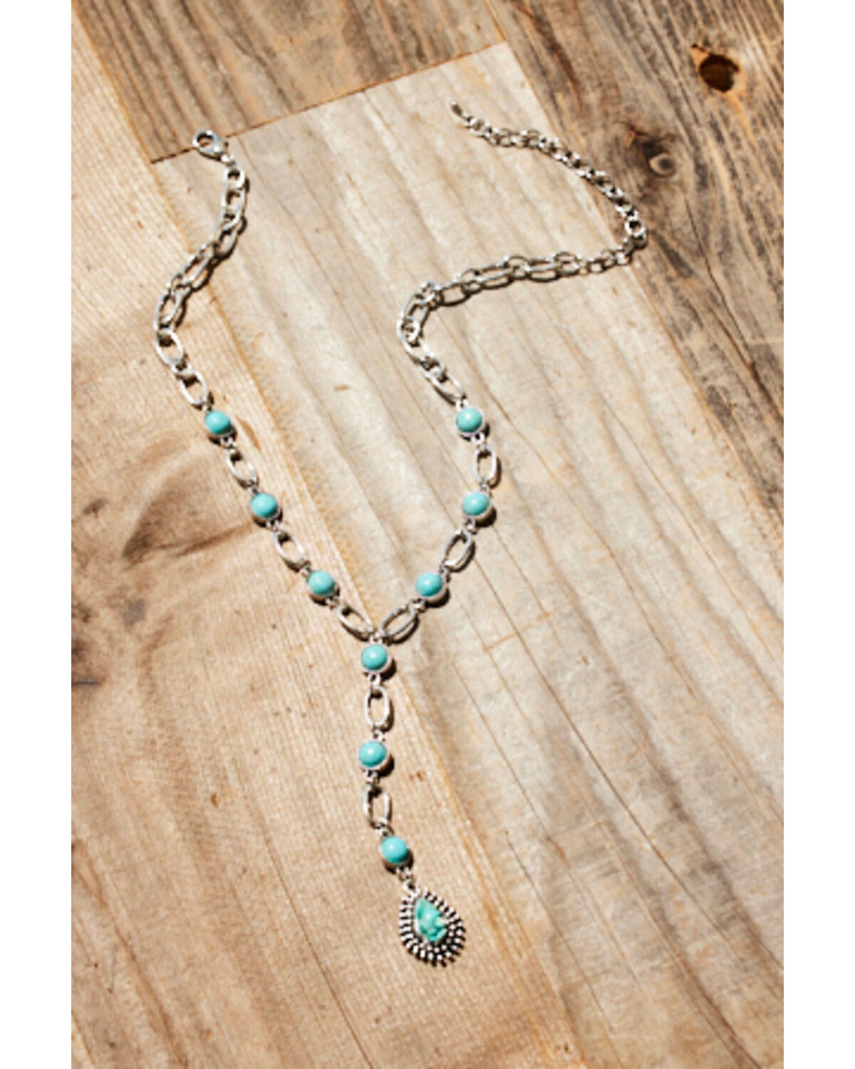 Shyanne Women's Concho Drop Necklace, Silver, hi-res