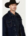 Image #2 - Wrangler Men's Vintage Sherpa Lined Trucker Jacket, Dark Blue, hi-res