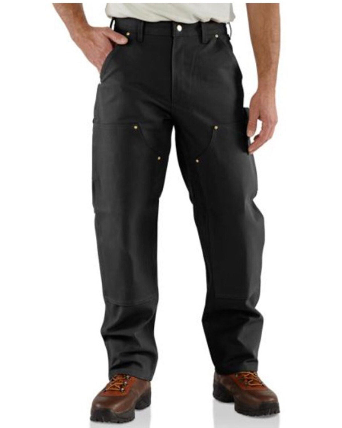 Carhartt Men's Loose Fit Firm Duck Double-Front Utility Work Pant - Big, Black, hi-res