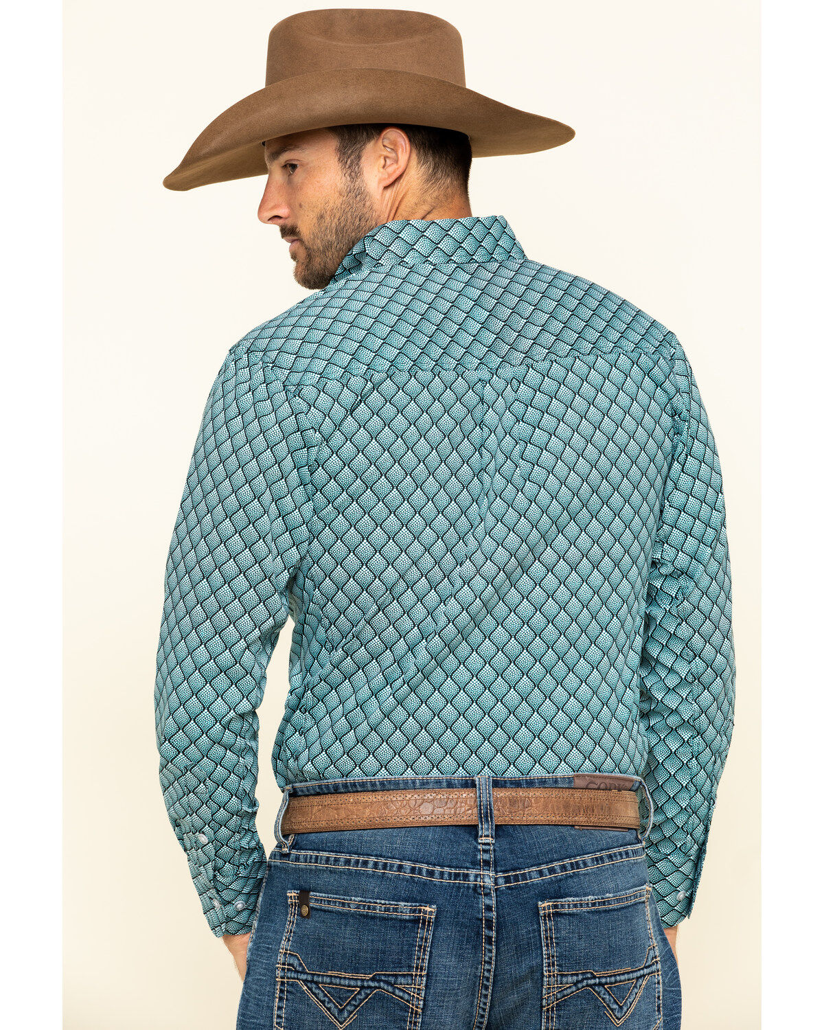 Image #2 - Wrangler 20X Men's Scale Print Performance Long Sleeve Western Shirt , , hi-res
