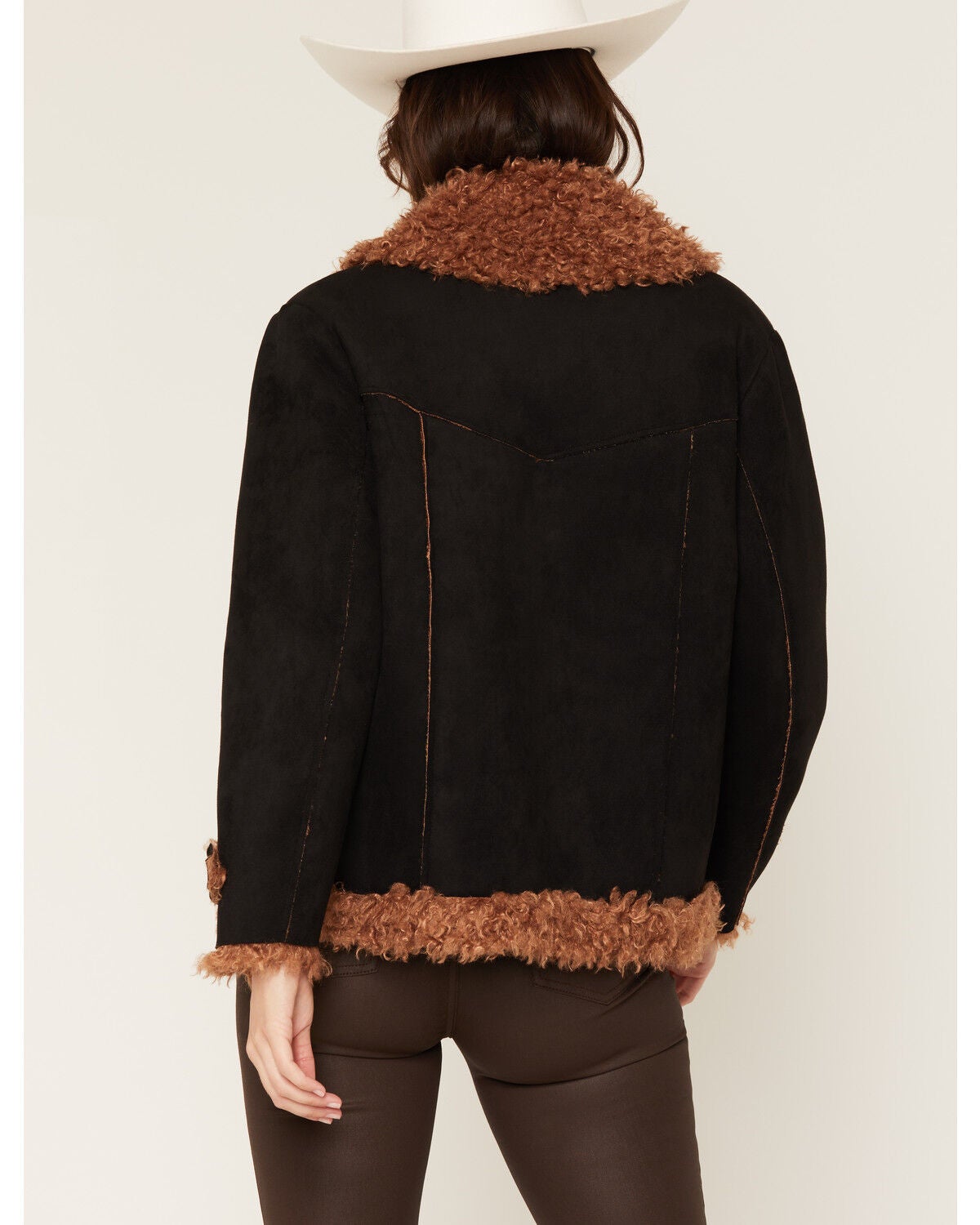 Image #4 - Idyllwind Women's Briggs Faux Suede Sherpa Blazer, Black, hi-res