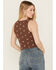 Image #4 - Discreture Women's Western Embroidered Cropped Tank, Brown, hi-res