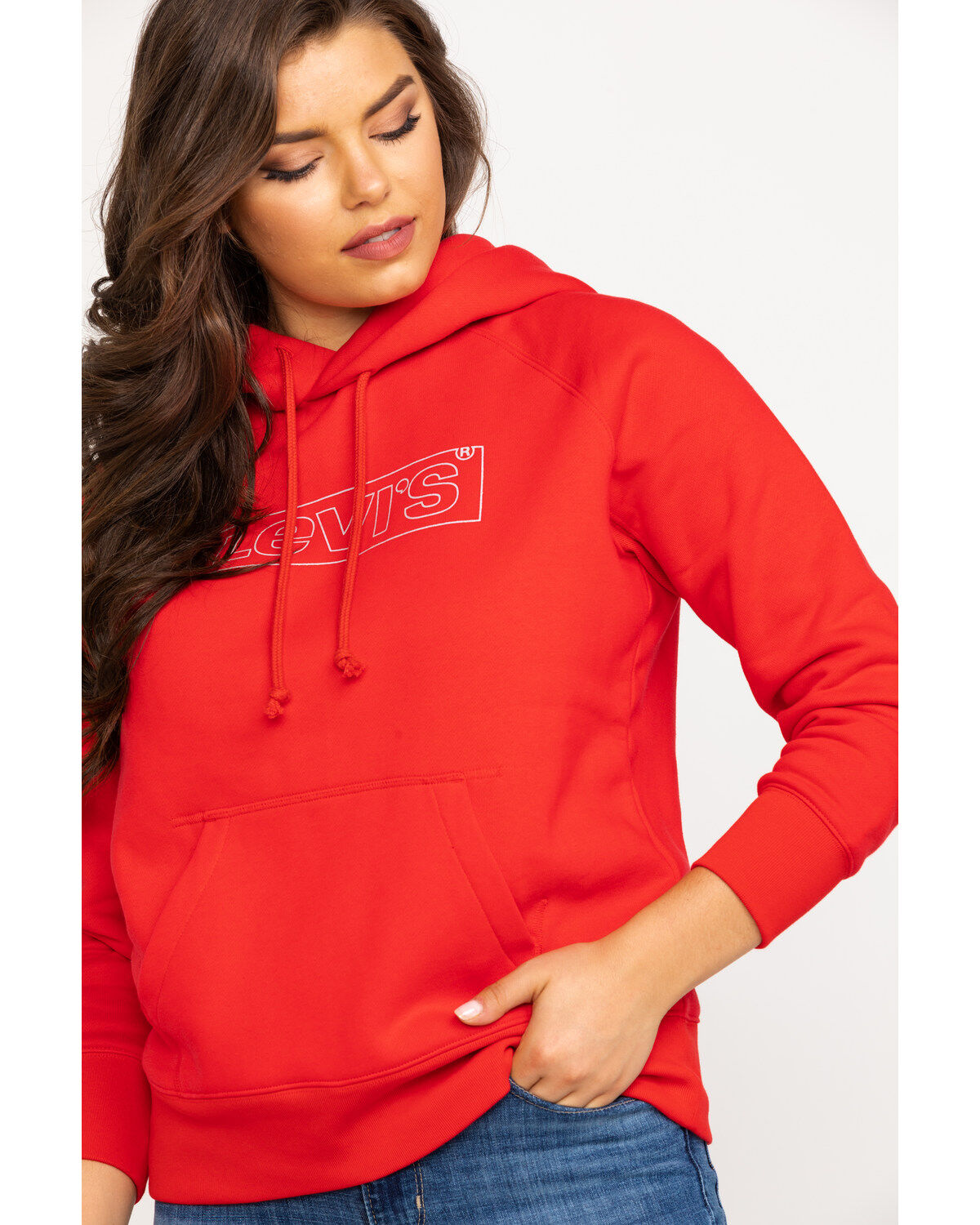 red levis hoodie