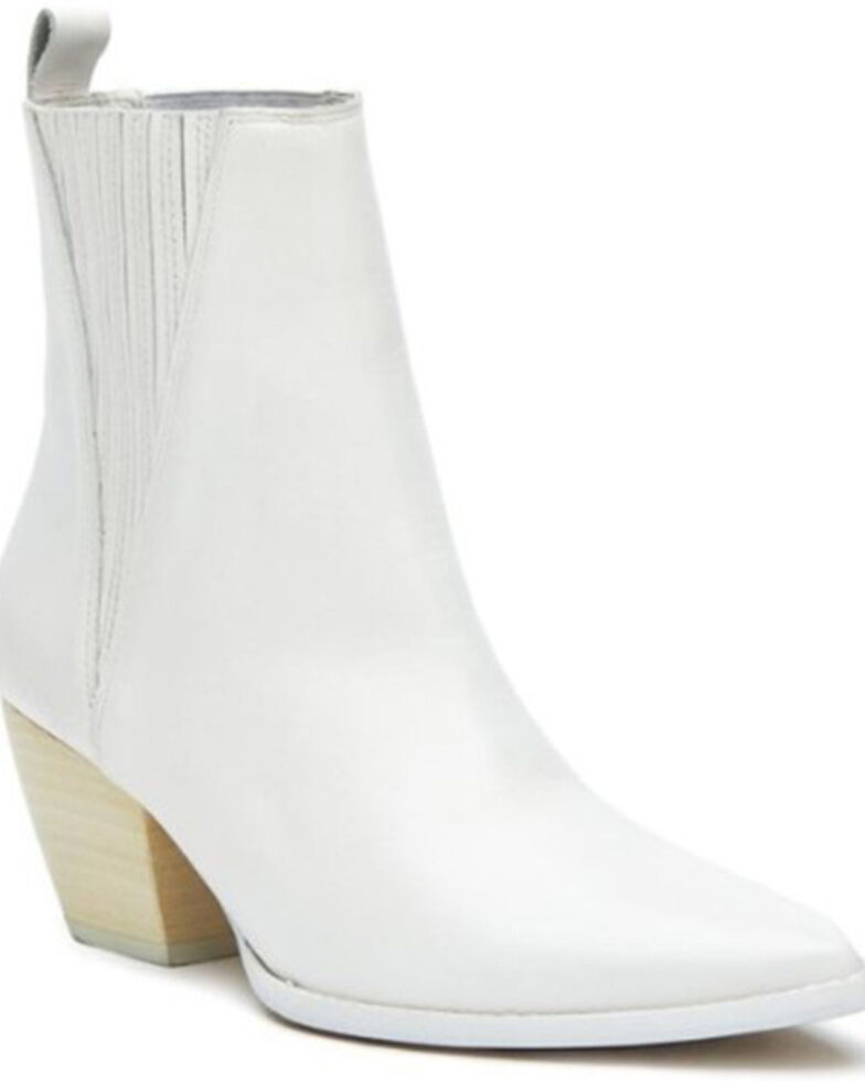 Mattise Women's Elevation White Leather Western Fashion Bootie - Snip Toe , White, hi-res