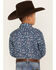 Roper Boys' West Made Southwestern Print Long Sleeve Western Snap Shirt, Blue, hi-res