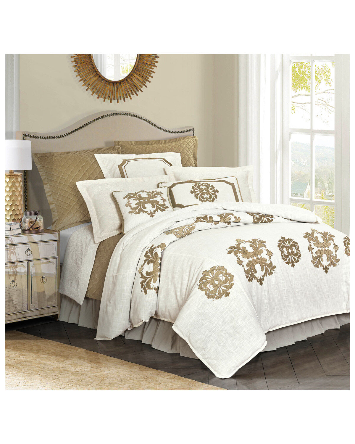 Image #1 - HiEnd Accents Super Queen Madison Linen Duvet, Cream, hi-res