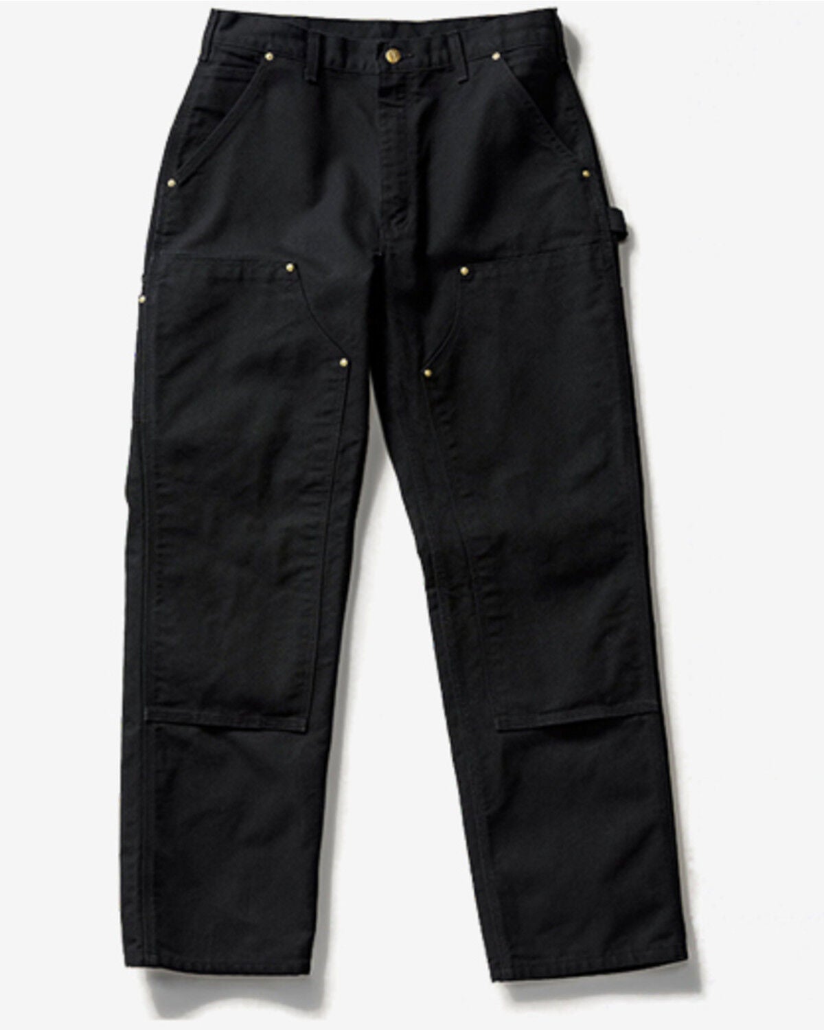Image #3 - Carhartt Men's Iconic B01 Firm Duck Double-Front Dungaree Work Pants, Black, hi-res
