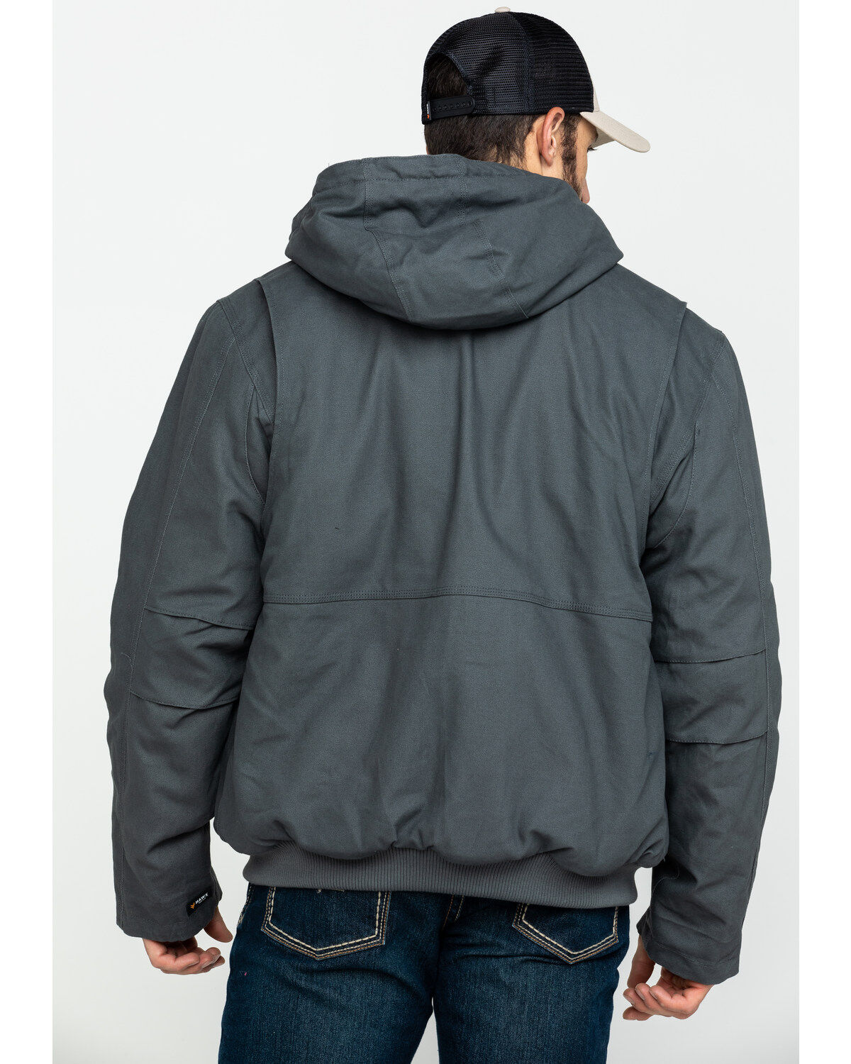 Image #2 - Hawx Men's Shadow Grey Canvas Quilted Bi-Swing Hooded Zip Front Jacket - Tall, , hi-res