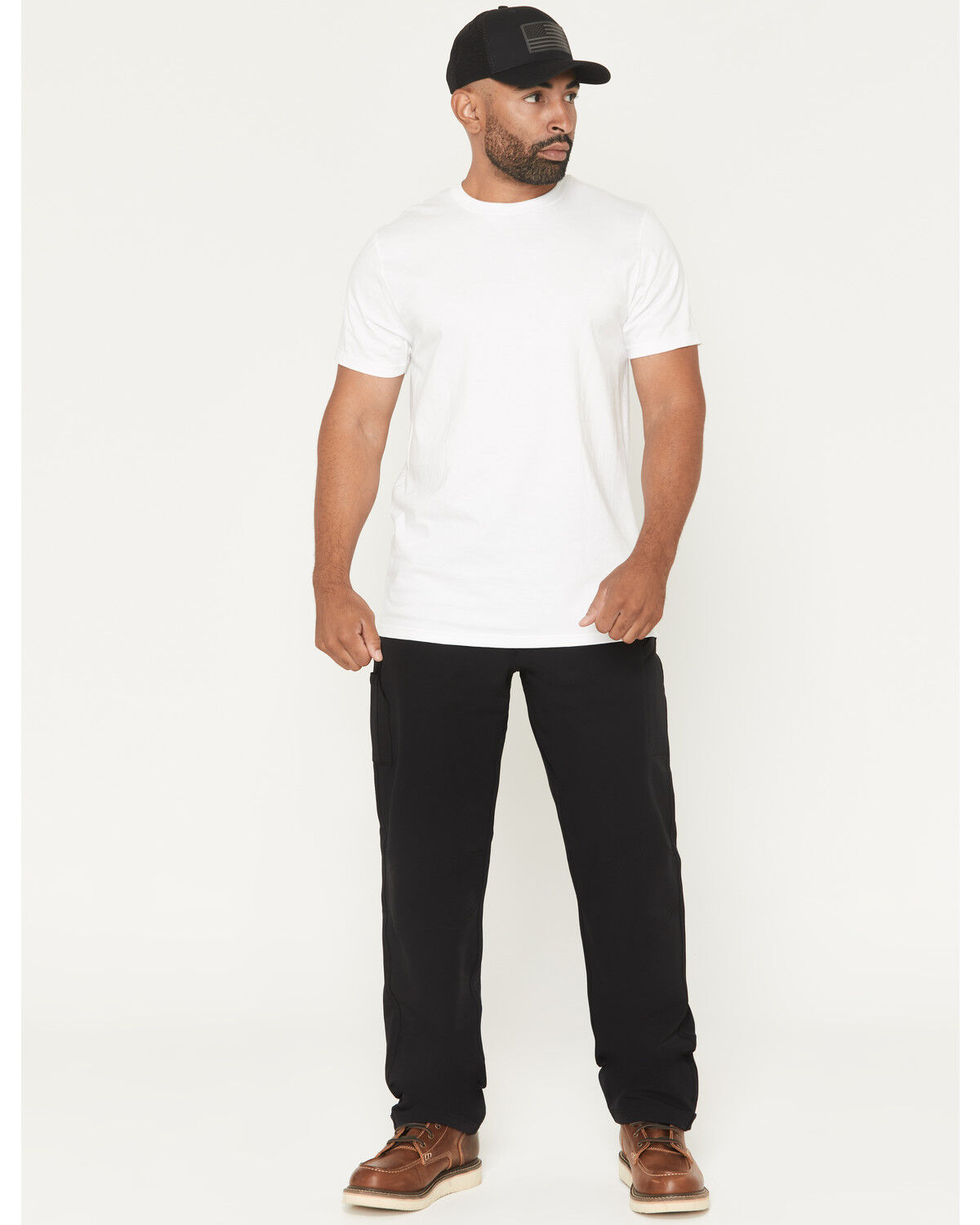 Image #1 - Thorogood Men's Infinity DWR Soft Shell Relaxed Straight Stretch Work Pants, Black, hi-res