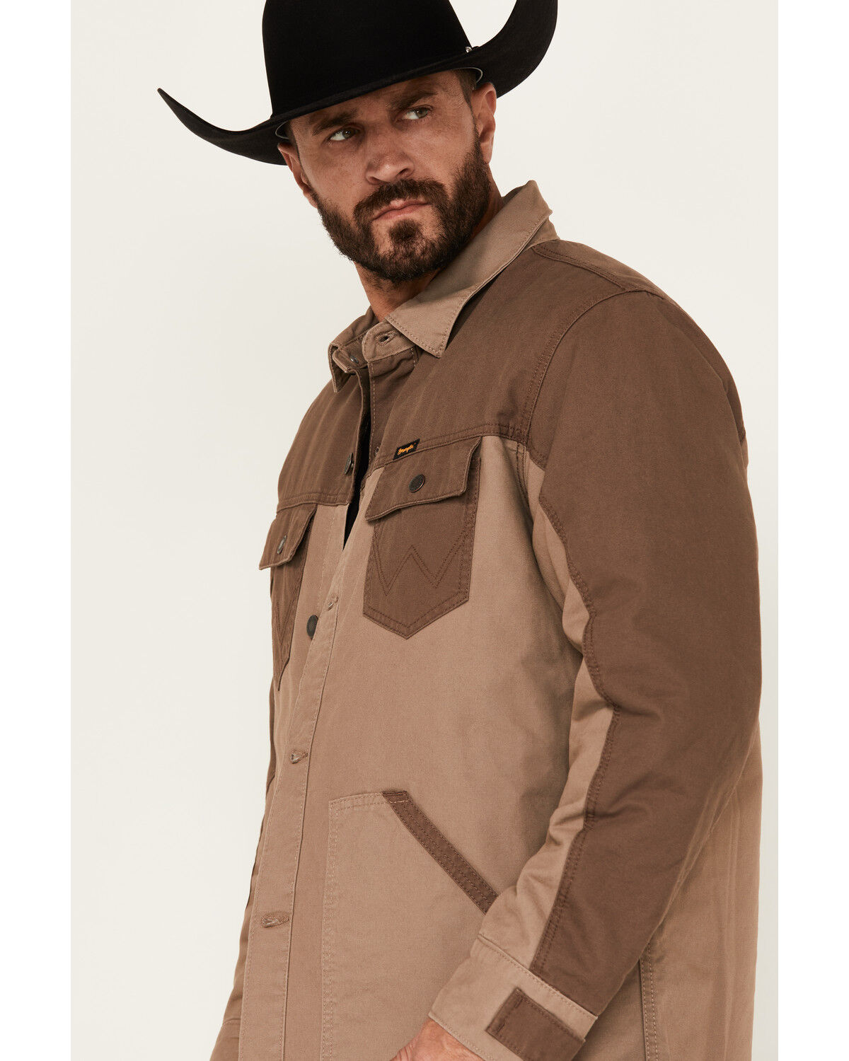 Image #2 - Wrangler Men's Quilted Lined Canvas Jacket, Tan, hi-res