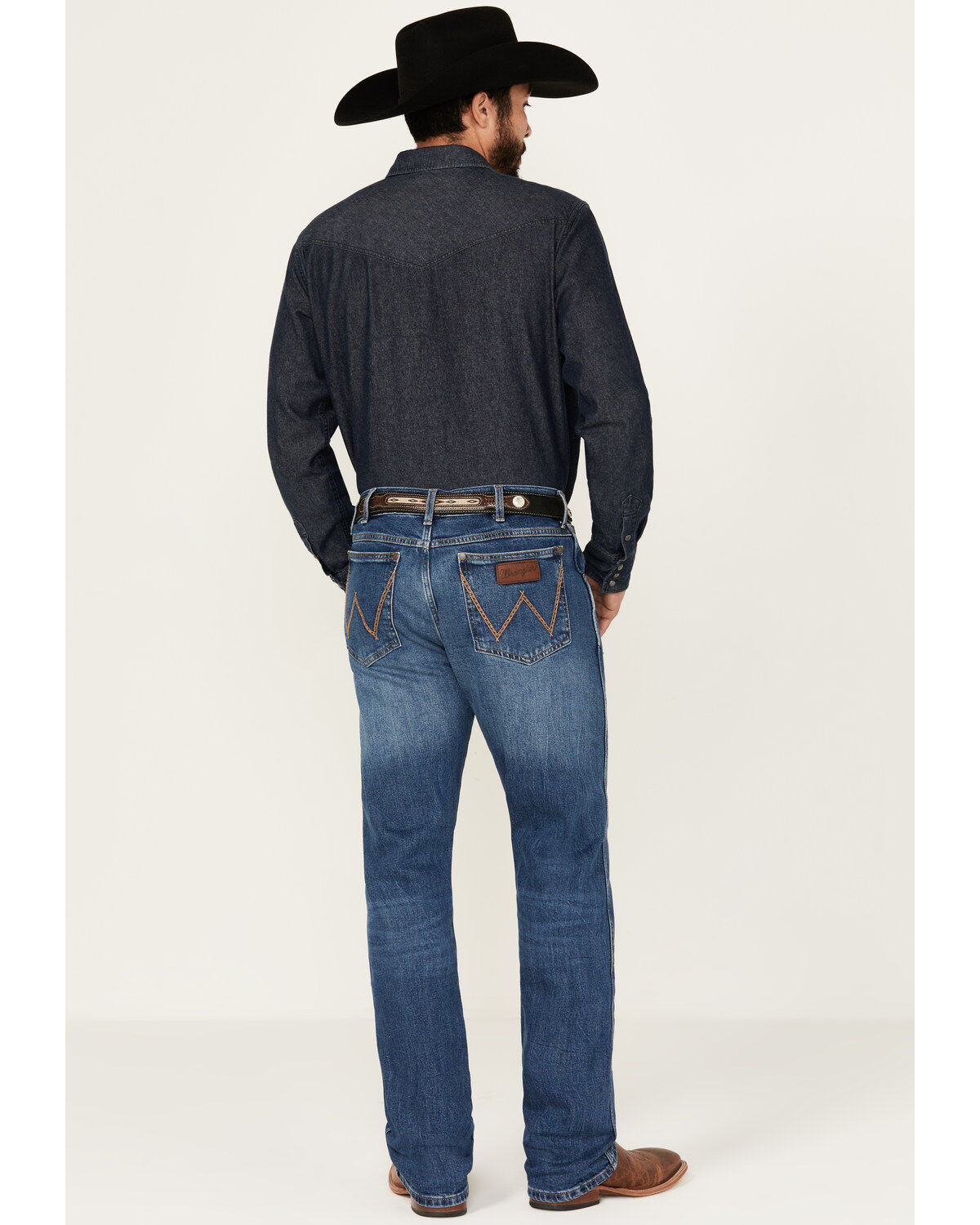 Image #3 - Wrangler Retro Men's Blaze Medium Wash Slim Bootcut Stretch Denim Jeans, Medium Wash, hi-res