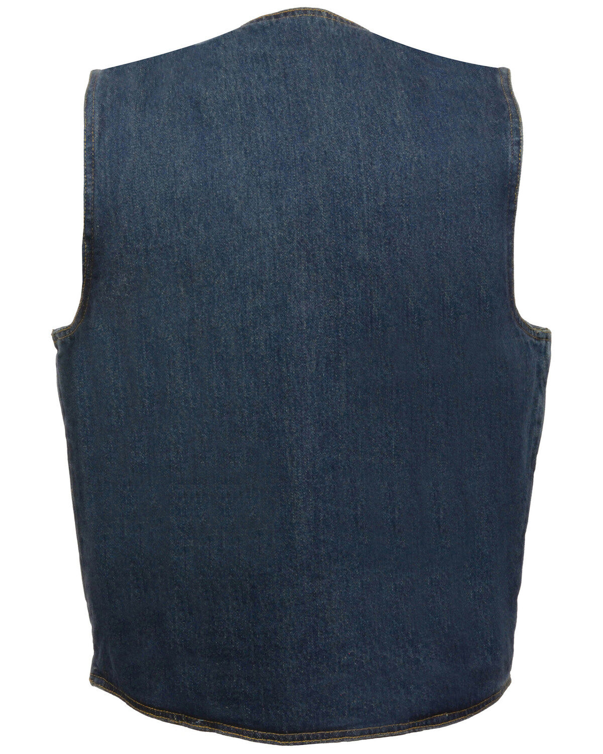 Image #2 - Milwaukee Leather Men's 3X Classic Snap Front Denim Biker Vest, Blue, hi-res