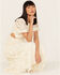 Flying Tomato Women's Just My Type Short Puff Sleeve Lace Midi Dress, Cream, hi-res