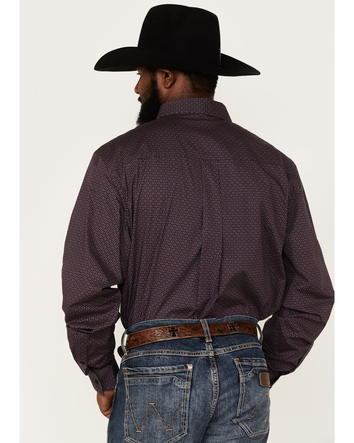 Image #4 - RANK 45® Men's Geo Print Long Sleeve Button-Down Stretch Western Shirt, , hi-res