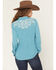 Image #4 - Shyanne Women's Bluespruce Embroidered Long Sleeve Snap Western Shirt, Turquoise, hi-res