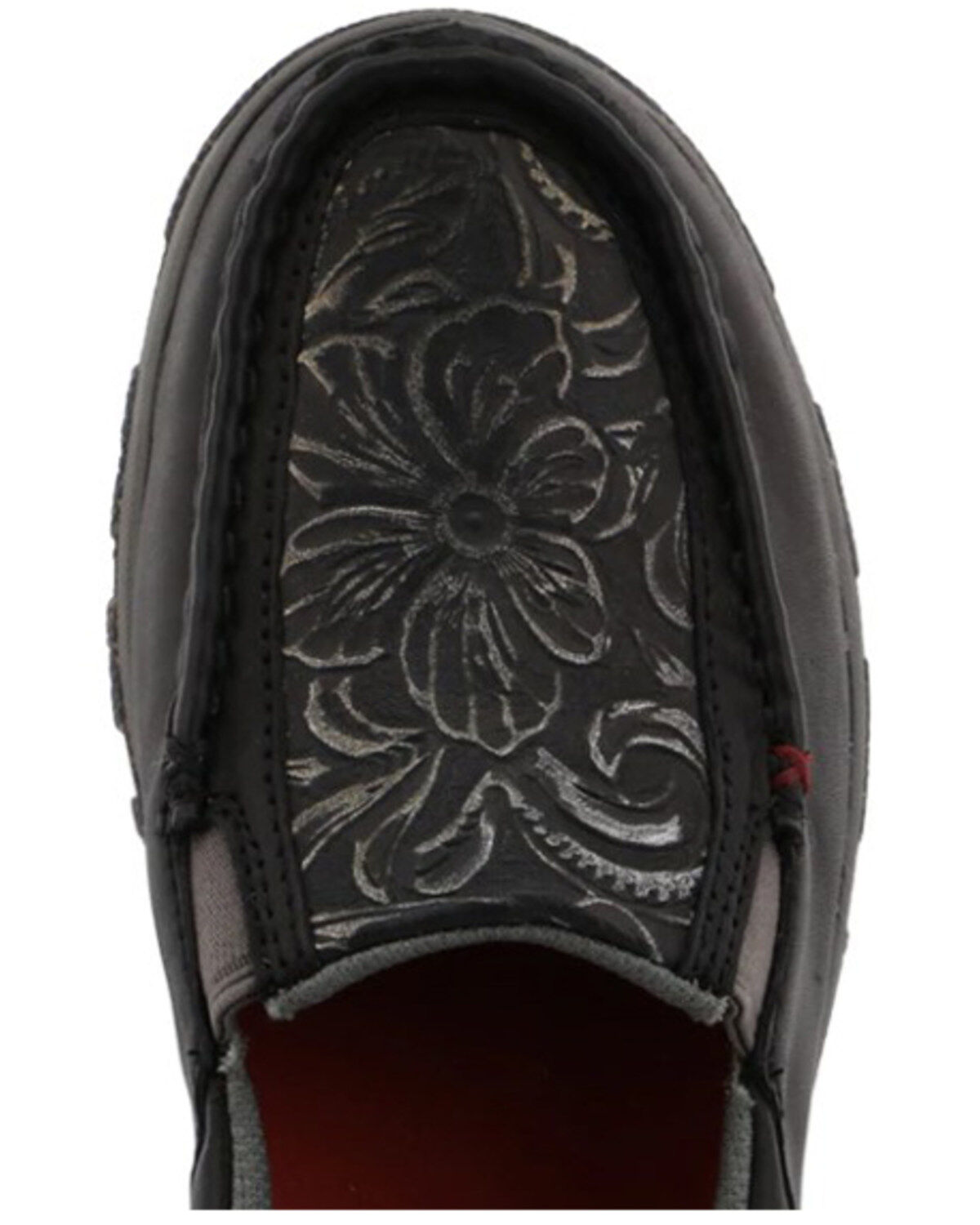 Image #6 - Twisted X Women's Slip-On Driving Mocs, Black, hi-res