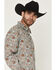 Image #2 - Gibson Trading Co Men's Retro King Floral Print Long Sleeve Button-Down Western Shirt, Light Blue, hi-res