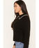 Image #2 - Elan Women's Collared Sweater, Black, hi-res