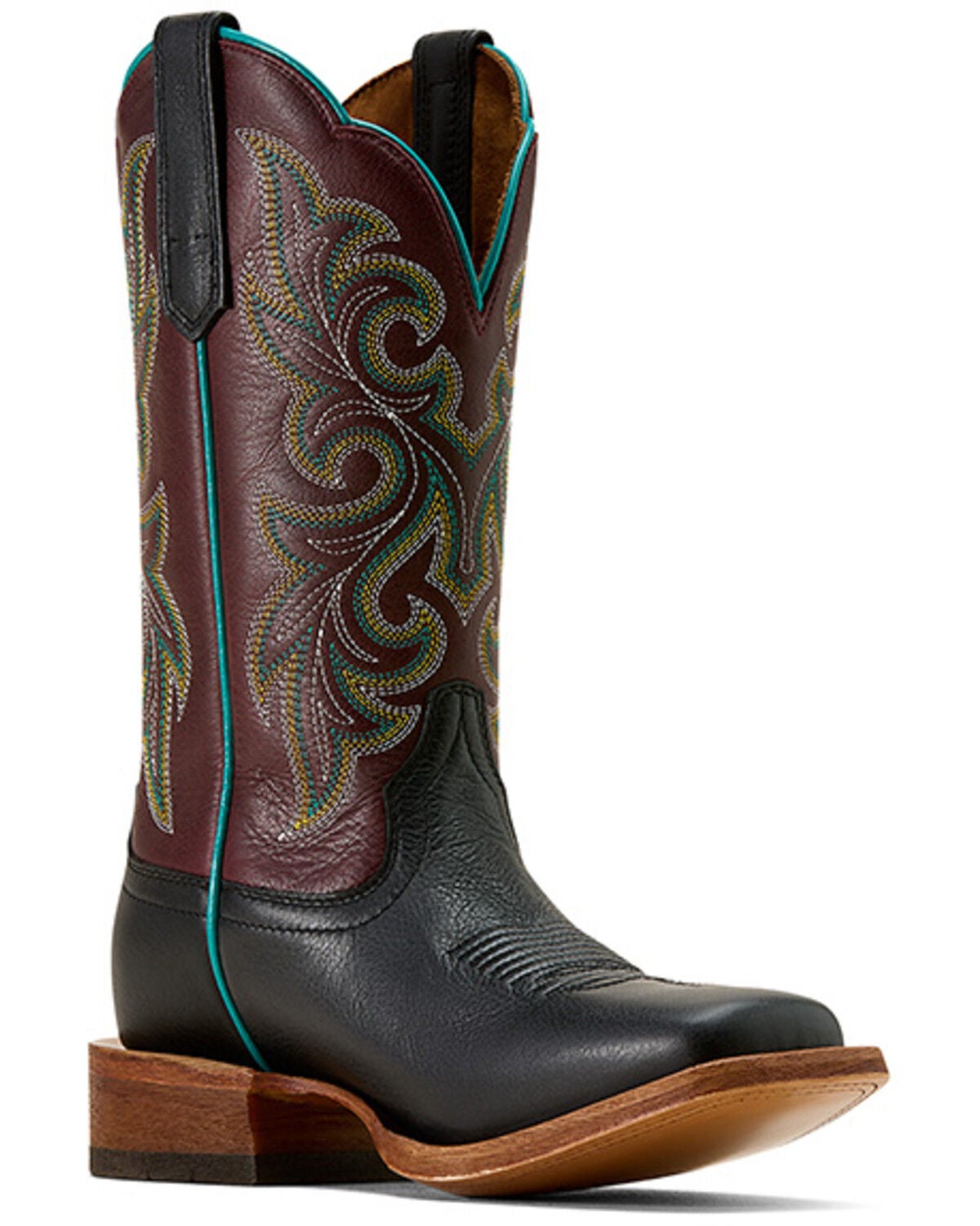 Ariat Women's Country Lane western Boots - Broad Square Toe, Black, hi-res