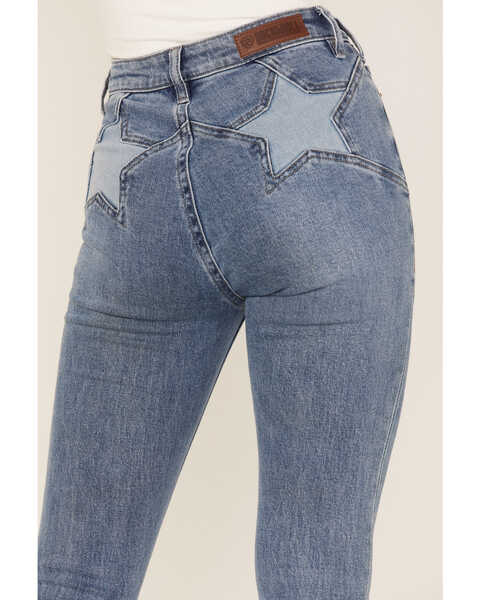 Product Name: Rock & Roll Denim Women's Medium Wash High Rise Star Pocket  Flare Jeans