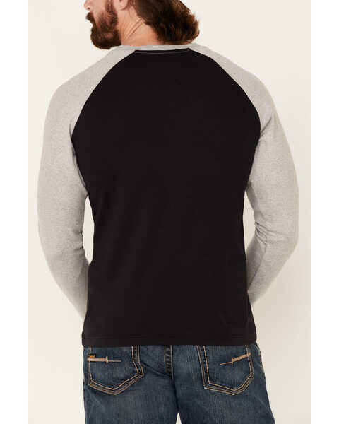 Image #4 - Rock & Roll Denim Men's FR Black Long Sleeve Work Raglan T-Shirt , Black, hi-res