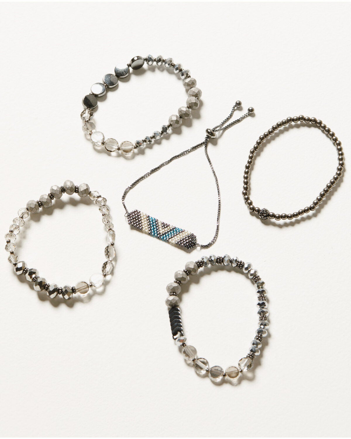 Shyanne Women's Enchanted Forest Stretch Bracelet Set, Pewter, hi-res