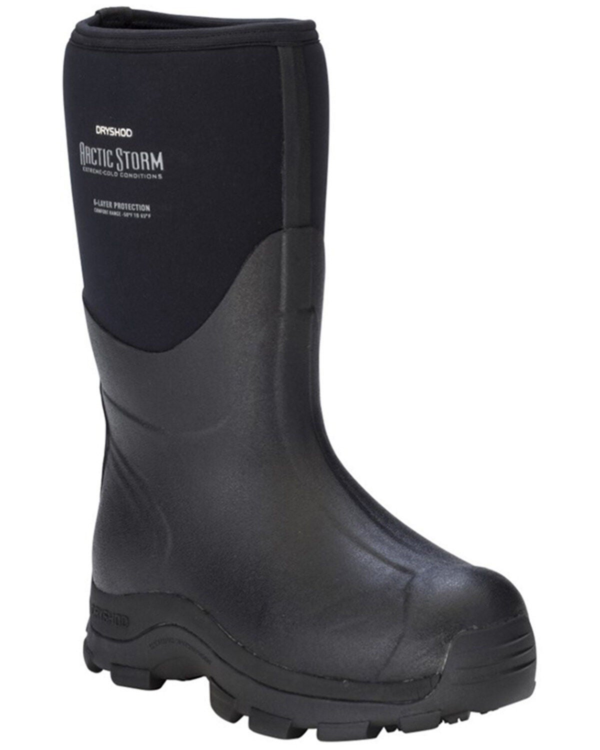 Dryshod Men's Arctic Storm Mid Winter Boots - Round Toe, Black, hi-res