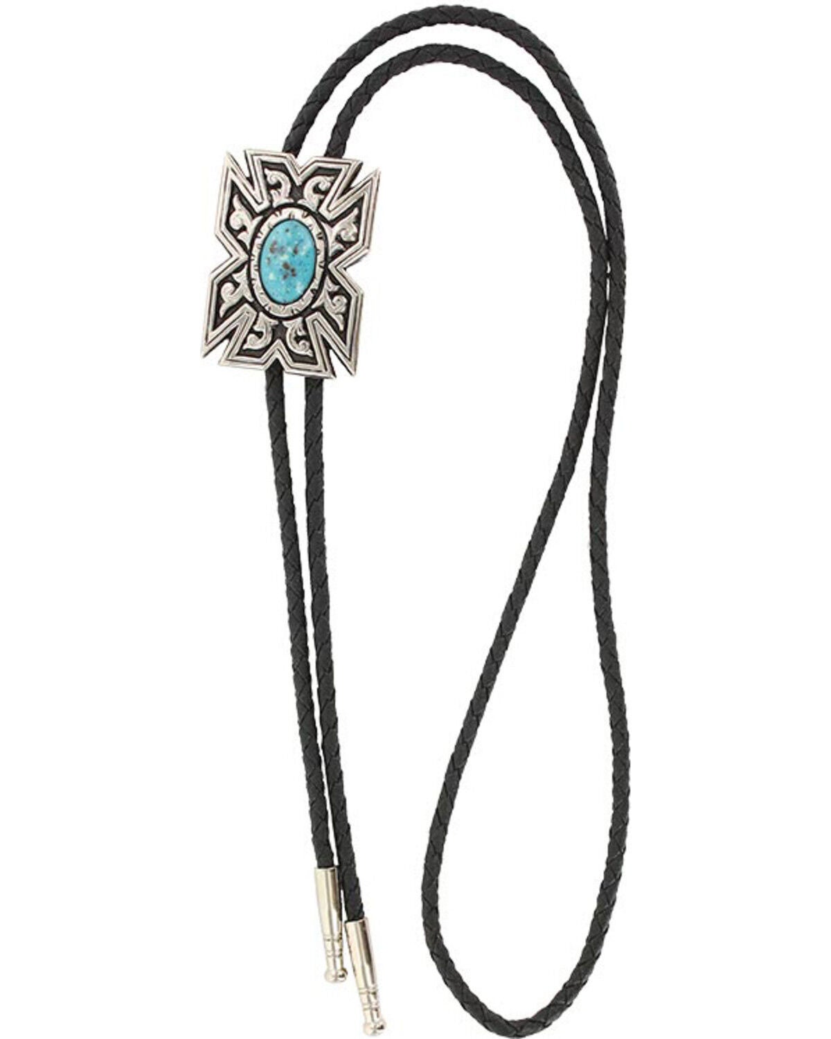Cody James Men's Southwestern Turquoise Bolo Tie, Silver, hi-res