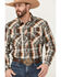 Image #2 - Cowboy Hardware Men's Plaid Print Long Sleeve Snap Stretch Western Shirt, Dark Brown, hi-res