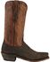 Image #2 - Lucchese Men's Handmade 1883 Carl Sanded Shark Western Boots - Square Toe, Chocolate, hi-res