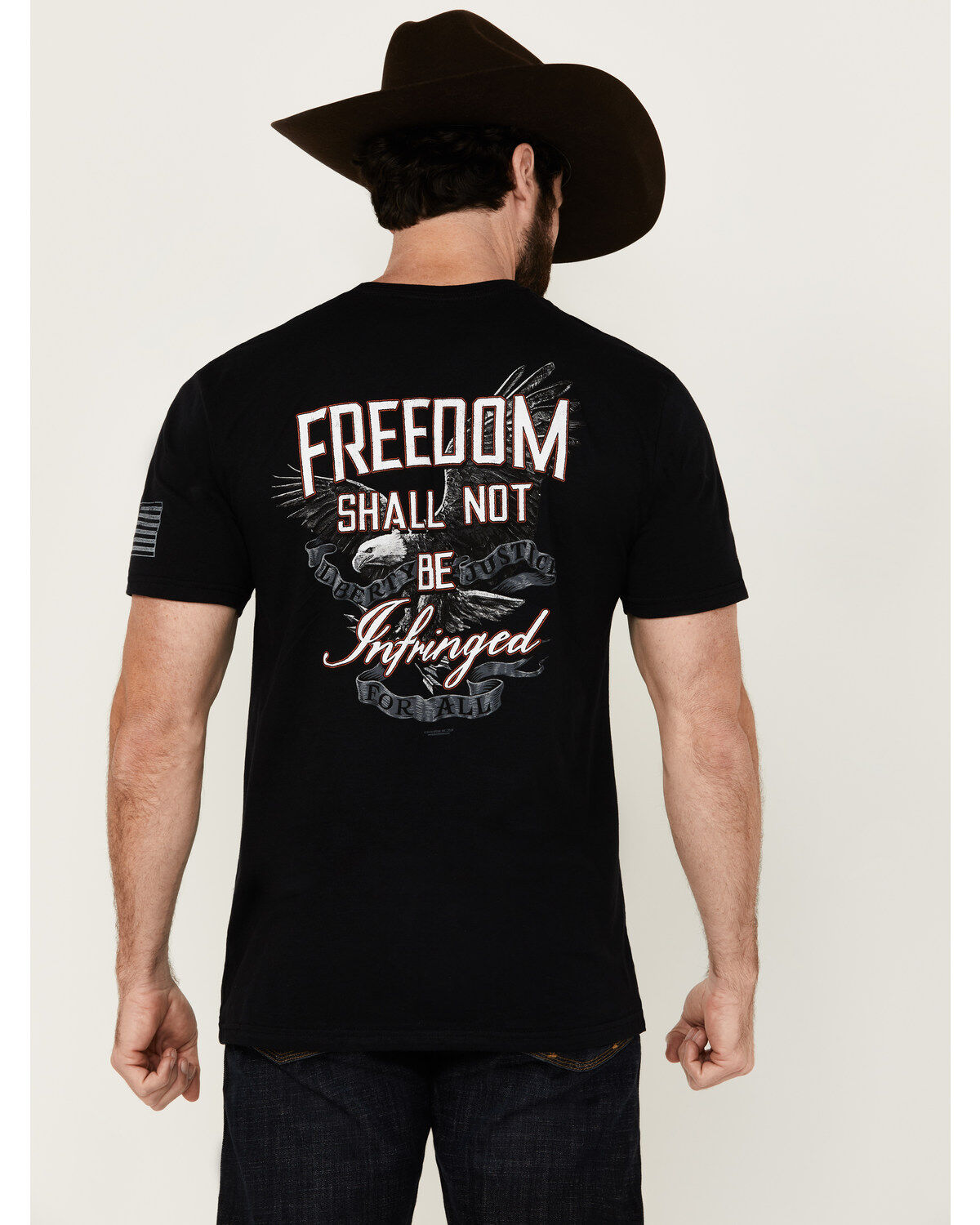 Image #4 - Buckwear Men's Freedom Infringed Short Sleeve Graphic T-Shirt, Black, hi-res