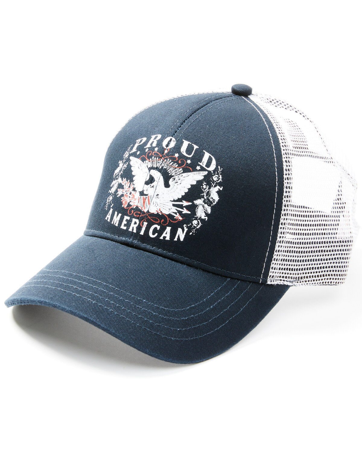 Image #1 - Shyanne Women's Proud American Graphic Mesh-Back Ball Cap , Navy, hi-res