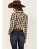 Image #4 - Roper Women's Plaid Print Long Sleeve Pearl Snap Western Shirt, Olive, hi-res