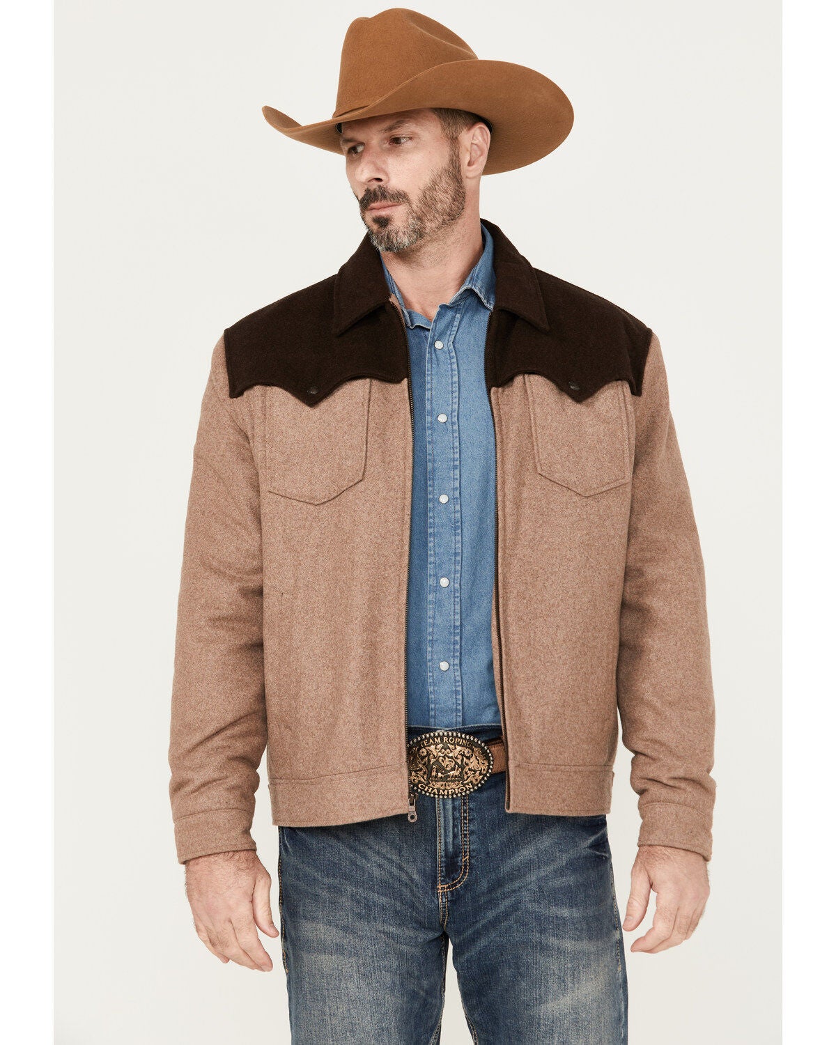 Cripple Creek Men's Yellowstone Wool Jacket, Oatmeal, hi-res
