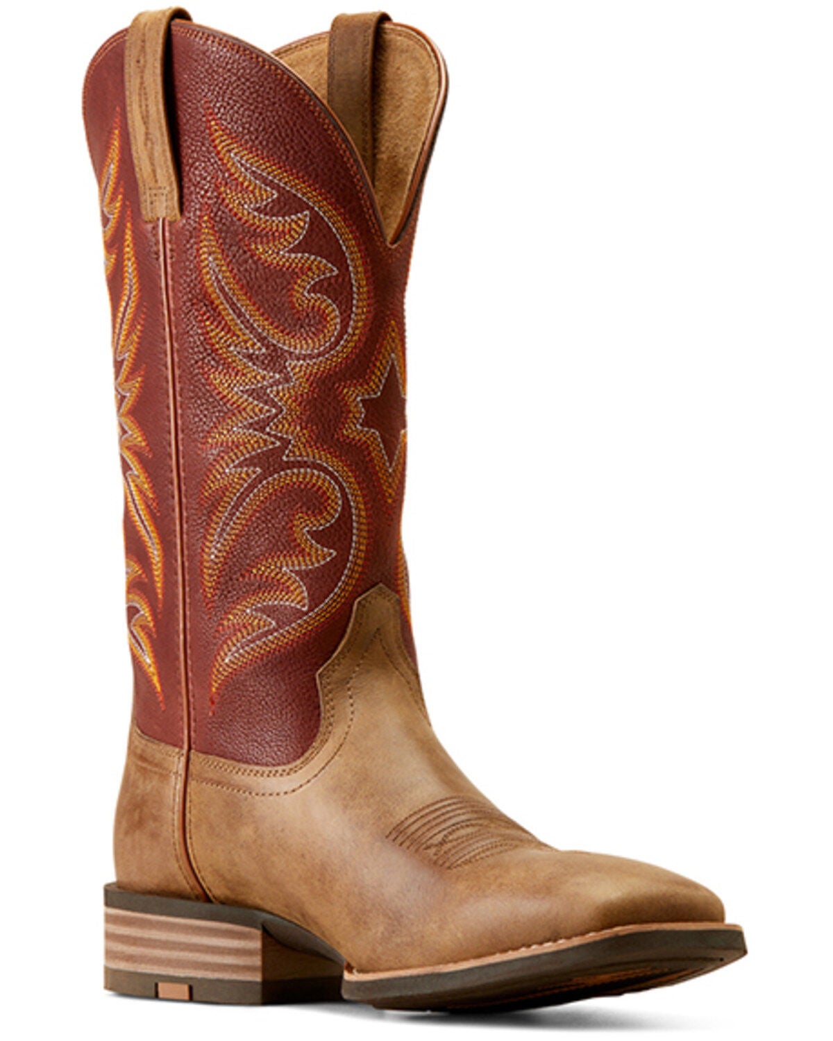 Ariat Men's Ricochet Western Boots - Broad Square Toe, Brown, hi-res